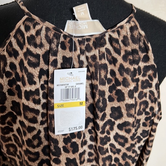 Michael Kors cold shoulder leopard print pleated dress - Picture 6 of 6